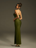Halterneck Crystal Bandage Skirt Set