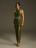 Halterneck Crystal Bandage Skirt Set