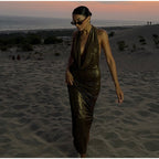 Halter Deep V Neck Sleeveless Fishtail Dress