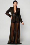 Ursa Rhinestone Mesh Blazer Set