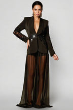 Ursa Rhinestone Mesh Blazer Set