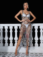 Leonora Chainmail Split Midi Dress