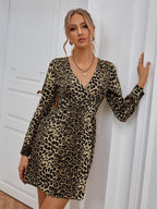 Leopard V Neck Dress