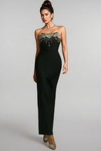Junkt Strapless Crystal Fringe Bandage Dress