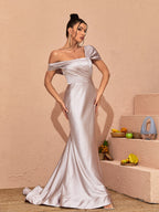 Liberty Satin Ruched Maxi Dress