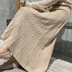 Knitted Drooping Long Aline High Waisted Slim Woolen Skirt