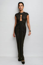Reed Ruched Cutout Draped Maxi Dress