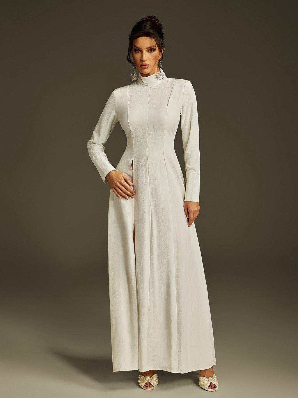 High Neck Split Maxi Dress