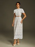 Cape Embroidered Midi Dress