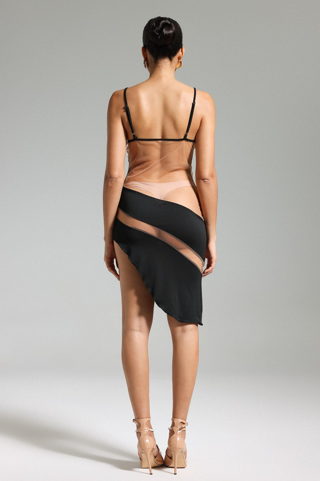 Halter Patchwork Mesh Dress