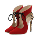 CrossTied Pumps Sexy Pointed Toe Wedding Stripper High Heel High Heel
