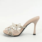 Glamorous  High Quality NonSlip Crystal Butterfly Open Toe High Heel