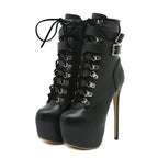 Bold  Sexy Buckle Strap Extreme High Heel Platform Boots High Heel
