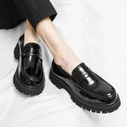 Heightening British Style Tassels ThickSoled Business Leather Loafers