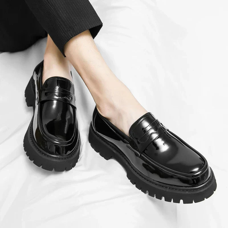 Heightening British Style Tassels ThickSoled Business Leather Loafers