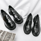 Heightening British Style Tassels ThickSoled Business Leather Loafers