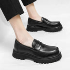 Heightening British Style Tassels ThickSoled Business Leather Loafers