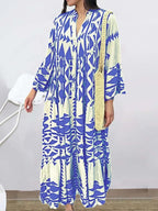 DressBetty - 2024 Elegant Vintage Floral Printed Boho Dress with Long Sleeves