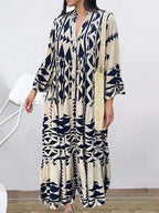 DressBetty - 2024 Elegant Vintage Floral Printed Boho Dress with Long Sleeves
