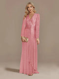 Long Sleeve V-Neck Party Dress