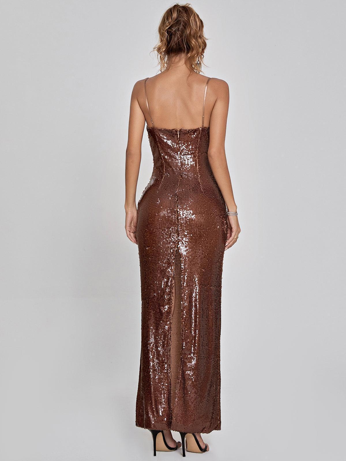 Brown Sequin Dress