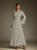 Flare Sleeve Dot Maxi Dress