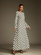 Flare Sleeve Dot Maxi Dress