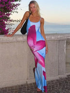 Grace Chic Long Dress with Floral Design for Summer Occasions Premium Wardrobe Essential