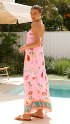 Ella Statement Pink Strapless Maxi Dress Elevated Occasion Wear