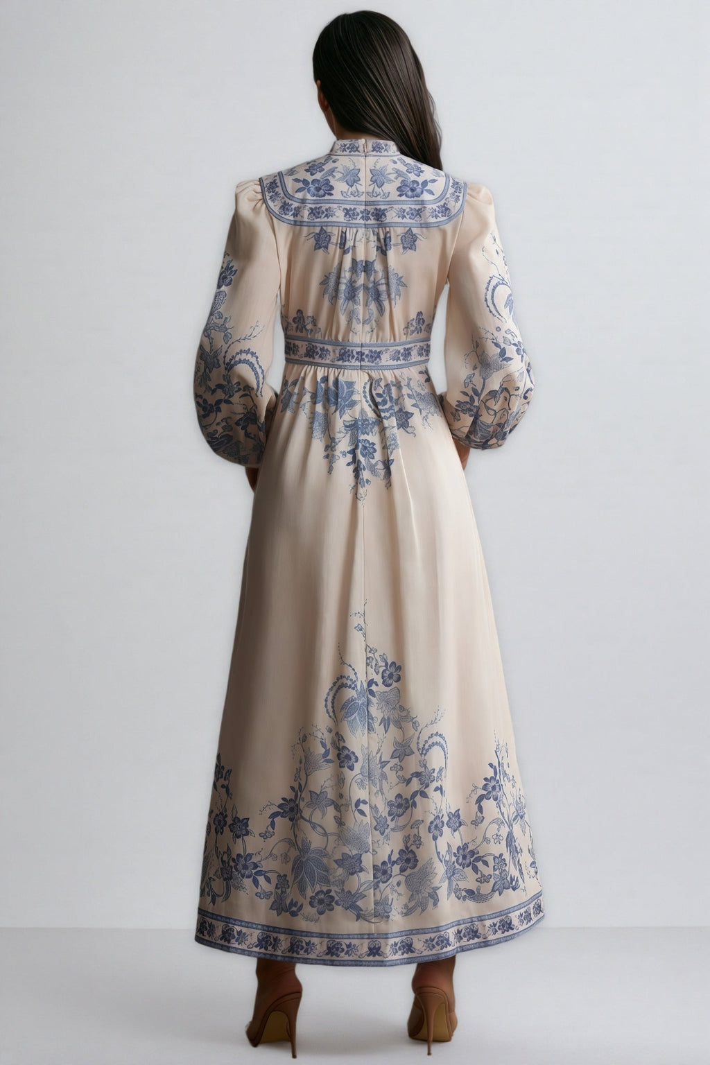 Ruby Patterned Print Long Sleeve Maxi Dress