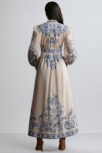 Ruby Patterned Print Long Sleeve Maxi Dress