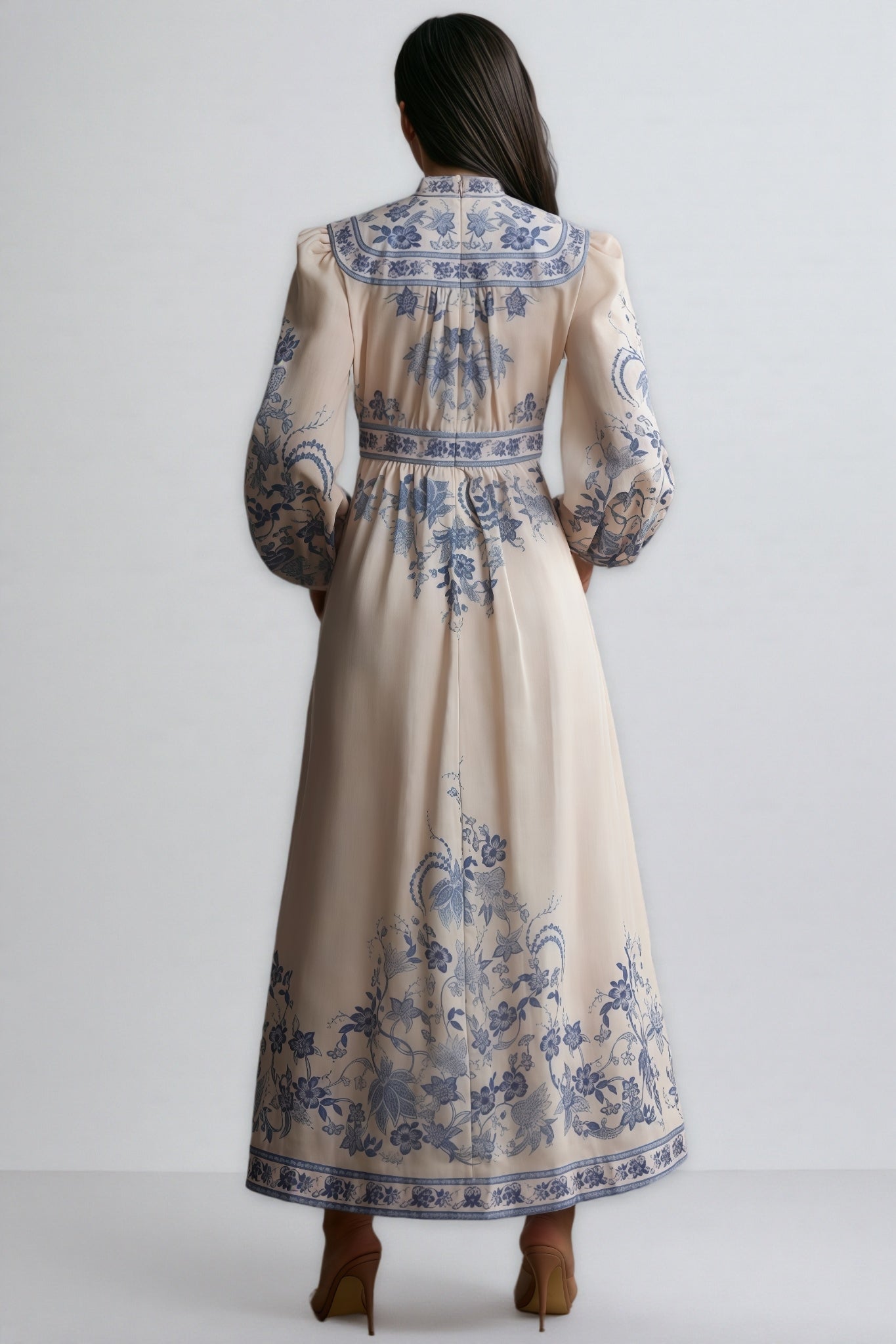 Ruby Patterned Print Long Sleeve Maxi Dress