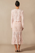 Islay Long Sleeve Floral Lace Midi Dress Set