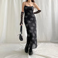 Bianca Minimalist Vintage Floral Lace Dress with Sheer Overlay Chic Silhouette Collection