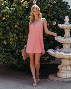 Madisyn Satin Racerback Dress Peach