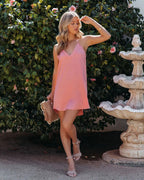 Madisyn Satin Racerback Dress Peach