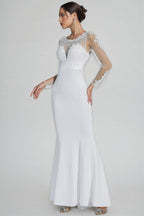 Marend White Lace Bodycon Maxi Dress