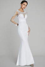 Marend White Lace Bodycon Maxi Dress