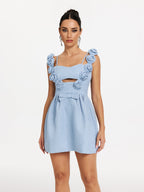 Flower Bow Mini Dress