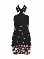 Flower Collar Bandage Dress