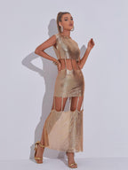 Malin Chainmail Cutout Maxi Dress