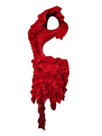 Cutout Ruffle Tiered Dress In Red