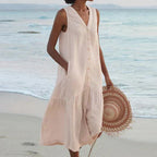 Kaitlyn Minimalist Women's Linen Dress Everyday Luxe Edit