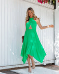 Marisol Halter Cutout Midi Dress Emerald