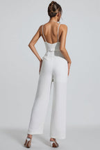 Jorda Beaded Sequin Halter Jumpsuit