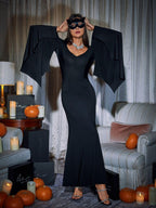 Bat Wing Sleeve Maxi Dress
