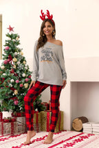 DressBetty - Merry Christmas Pajamas Set Casual Matching Set Full Sleeve Tops+Pants 2 Pieces