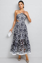 Percival Blue Cut Out Halter Maxi Dress
