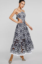 Percival Blue Cut Out Halter Maxi Dress