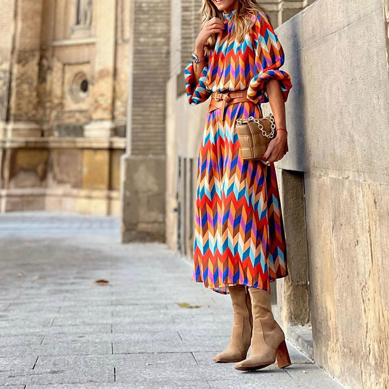 Mónica Minimalist Formal Printed Midi Dress Designer Edit